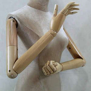 Half Body Wooden <strong>Mannequin</strong> <strong>Torso</strong> <strong>with</strong> <strong>Arms</strong> <strong>Mannequin</strong> Head and <strong>Torso</strong> Velvet <strong>Mannequin</strong> Dress Form - Product Image 3