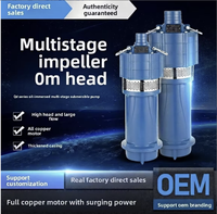 Pompe submersible multi-étages en acier inoxydable QD 220V/380V, haute pression, pour puits profond, irrigation agricole, 2HP, 2 pouces