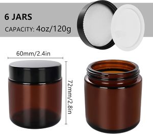 Wholesale Skin Care <b>Cream</b> Cosmetic Food Packaging 100ml 150ml 200ml 250ml 500ml Amber <b>Black</b> PET Plastic Screw <b>Top</b> Jar - Product Image 2