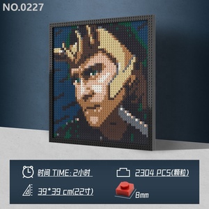 Pixel Art khối xây dựng 48x48 chấm Gạch 1x1 tường Chân Dung DIY trang trí nội thất tương thích với logo Đồ chơi mô hình phong cách Đồ chơi Quà Tặng - Product Image 3