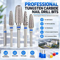 Embouts de ponceuse à ongles en carbure de tungstène non revêtus de différentes formes M 3/32'' pour retirer le vernis gel, usage professionnel en salon, lot d'embouts de ponceuse à ongles