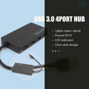 Hub Usb 4 Cổng 3.0 Siêu Mỏng Có Đèn Led 4in1 Usb3 4 Cổng Usb A Hub 3.0 Mở Rộng Dữ Liệu Siêu Tốc Usb Splitter - Product Image 5