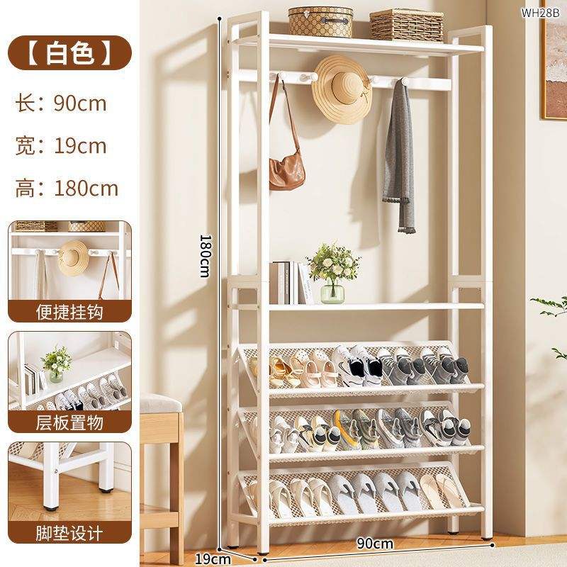 Blanc 4 niveaux 90 cm [Support à chaussures et chapeaux amélioré]