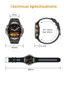 Reloj inteligente LED para exteriores, frecuencia cardíaca, presión arterial, oxígeno, pantalla táctil completa, monitoreo del sueño, salud, reloj inteligente para Android Ios