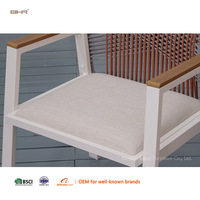 Ensemble de table et de chaises de jardin en aluminium blanc moderne BHR, 6 pièces, pour utilisation en extérieur