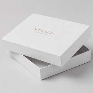 Boîte <span class=keywords><strong>cadeau</strong></span> rigide blanche personnalisée de luxe, finition mate, texture lisse, couvercle et base pour emballage de produits de soin de la peau, MOQ 1 - Product Image 3