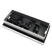 Boîte de prise de bureau escamotable en alliage de zinc 220-240V avec interrupteur pour bureau et multimédia