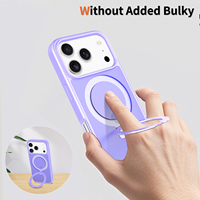 Étui de téléphone magnétique simple avec support arrière pour charge sans fil, en TPU, PC et alliage d'aluminium, épaisseur 2 mm