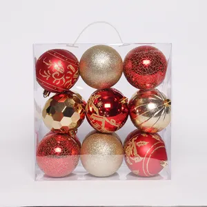 2024 New Christmas Decoration Supplies Red Christmas Tree Decorations Ornaments Shatter-proof Christmas Ball Set 6CM 27PCS