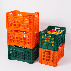 Nouvelle Conception d'Usine : Bacs Logistiques en Plastique à Mailles pour la Récolte de Fruits, Idéaux pour le Stockage d'Épicerie, Grand Panier/Caisse en Plastique Orange Multi-Usages - Product Image 6