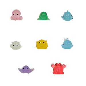 Figurines d'animaux marins créatives en résine phosphorescente pour studio DIY Rainbow Candy, formes de dessins animés, décoration artistique pour la maison, bijoux DIY - Product Image 5