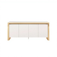 Console de salon, chambre ou cuisine Hamilton : Table de rangement moderne de luxe avec plateau en marbre et éléments métalliques, fonctionnalités réglables