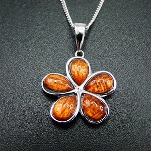 Collar con colgante de flor de Plumeria de madera <span class=keywords><strong>Koa</strong></span> joyería Hawaiana de Plata de Ley 925 - Product Image 6