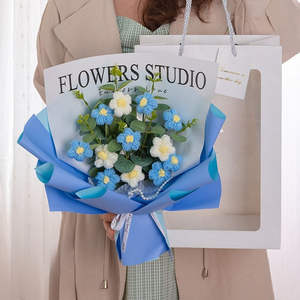 <span class=keywords><strong>Super</strong></span> Z Venta caliente hecho a mano tejer ramo flores lana algodón ganchillo flores para el Día DE LA MADRE regalo del Día de San Valentín - Product Image 3