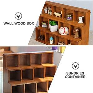 Wooden Shadow Box Display <b>Shelf</b> <b>Wall</b> Mounted Rustic Book Display Stand Multi Layer Rack <b>for</b> Figures Jewelry Perfume Home Decor - Product Image 5