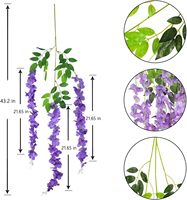 Fleurs artificielles de glycine violettes de 1,1 m, guirlande suspendue en soie pour décoration de mariage et de fête