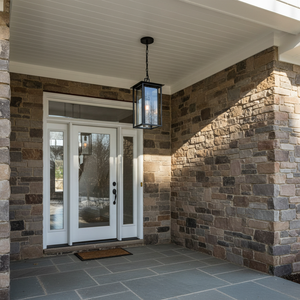 1 - Lampe à <span class=keywords><strong>suspension</strong></span> LED E26 noire à double cage en fer, lanterne en verre, éclairage de porche, <span class=keywords><strong>suspension</strong></span> extérieure, plafonnier d'entrée - Product Image 3