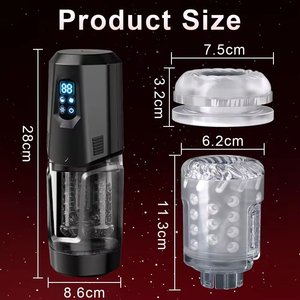 Male Masturbator Stroker 7 <b>Thrusting</b> Rotating & 7 Vibrating Licking Modes Hands-Free Sex <b>Machine</b> Pocket Pussy One-Click Burst - Product Image 2