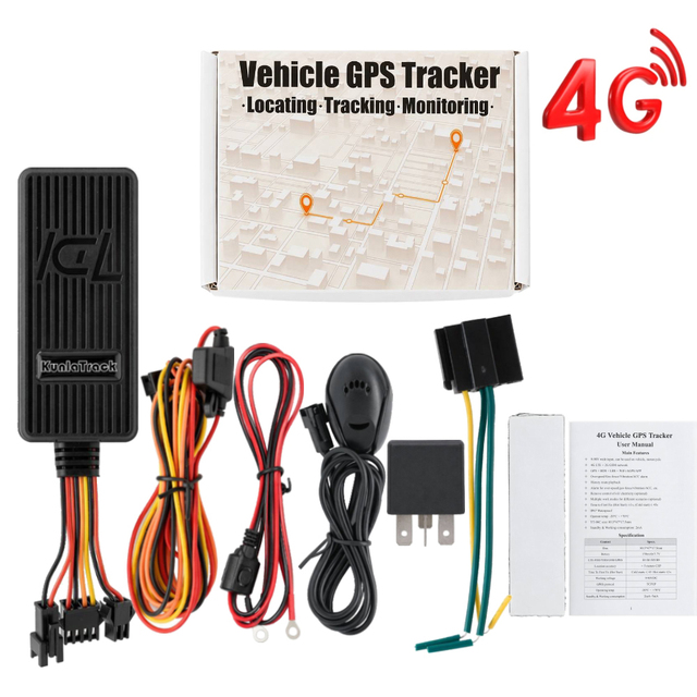 Car Tracking Device 4G LTE CAT1 Car Tracker GPS Locator Waterproof IP65 Cut Oil Vibration SOS Alarm Remote Voice Monitor Tracker