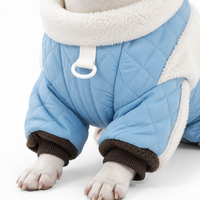 Combinaison pour chien, hiver, matelassée, intégrale, avec col en polaire et anneau pour laisse, combinaison chaude pour chien, tailles S-2XL