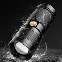 Lampe de poche à LED de Type C Rechargeable de 5000 mètres de Long, projecteurs de recherche intégrés, lampes de poche tactiques à LED blanches de 6600mah