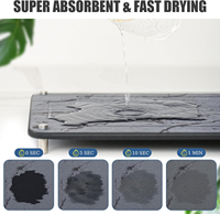 Nouveautés CC : Tapis de séchage en pierre rectangulaire personnalisable, résistant à la chaleur, haute absorption, antibactérien, avec pieds
