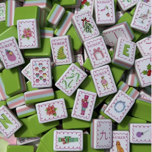 Nuevo Juego de Fichas de Mahjong Personalizadas MERRY-ISH, Fichas de Mahjong Americanas de Lujo, Entretenimiento de 4 Capas, Fichas de Mahjong Navideñas - Product Image 1