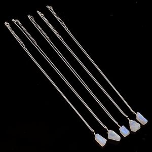 Raw Rough Moonstone Pendant <b>Necklace</b> Natural Crystal Healing Stone Sterling Silver Wire Wrapped Solitaire Anchor Chain Resizable - Product Image 3