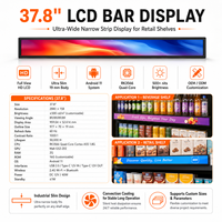 Écran LCD Android 11 RK3566 de 37,8 pouces pour étagère, affichage étiré 2880x158 pour supermarché