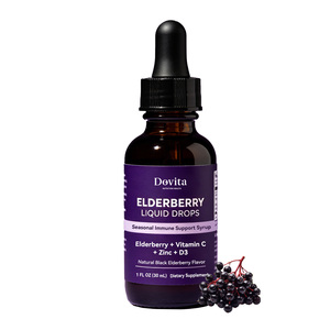 Gouttes liquides de sureau noir OEM fabriquées aux États-Unis, formule immunitaire 3 en 1 avec vitamine C et zinc pour enfants et adultes, certifiées GMP, mélange - Product Image 1