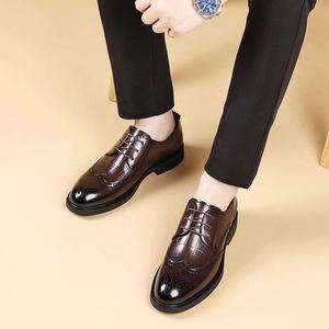 Classic Round Toe Ankle Chelsea <b>Boots</b> Casual Genuine Leather Engraved Hand Painted Soft Soled Lightweight <b>Slip</b>-<b>On</b> British Style - Product Image 4