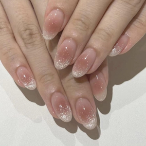 24 faux ongles à presser effet œil de chat, style doux, en ABS acrylique, forme amande, non toxiques - Product Image 1