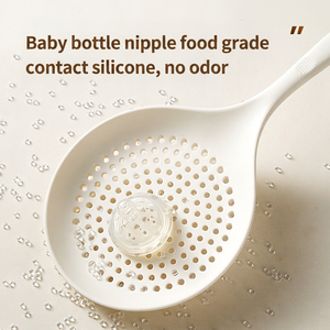 Grande cuillère ajourée en silicone avec cœur en nylon, 16 cm de large, résistante à la chaleur, pour faire bouillir, frire, égoutter et préparer en cuisine - Product Image 4