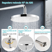Set Shower SOLVEX Diskon 6% Bahan Kuningan Lapisan Krom Kepala Bulat ABS 10 inci dengan Panel & Kotak Tersembunyi