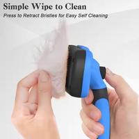Brosse démêlante autonettoyante OEM en gros pour animaux de compagnie avec logo personnalisé, pour chiens, chats et petits animaux