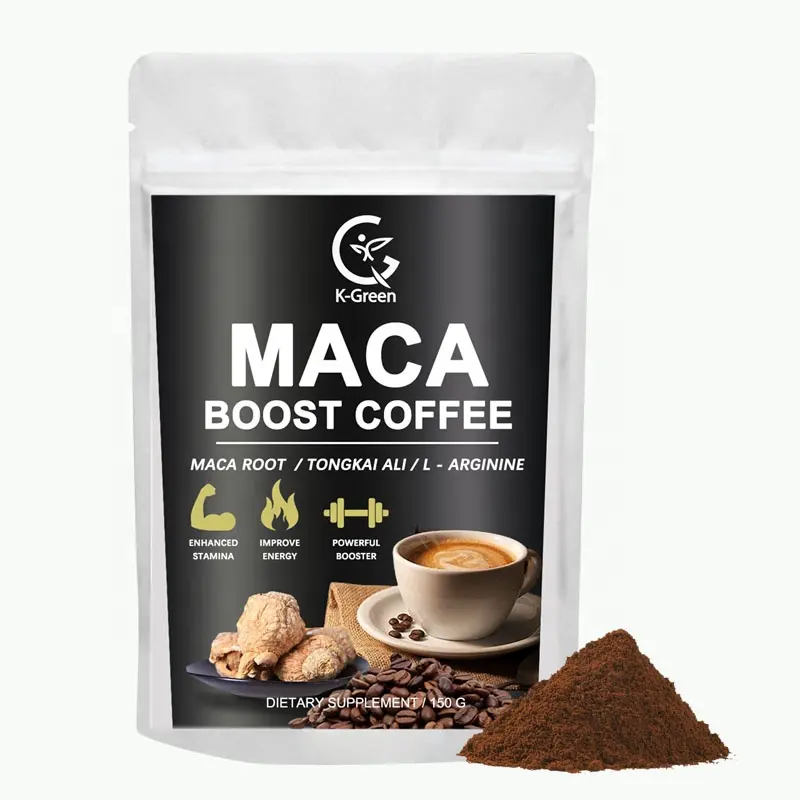 Auf Lager OEM Maca Kaffee für Männer und Frauen Maca Kaffeepulver Instant Kaffee mischung mit Maca Root Reishi Pilz Booster Energie