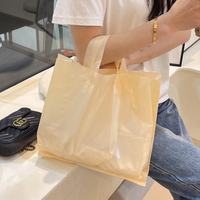 Tas Hadiah Besar Transparan Custom dengan Pegangan, Tas Belanja Reusable Lipat untuk Belanja