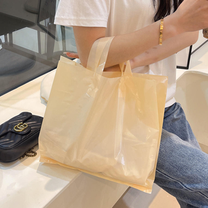 Trasparente su misura grande <span class=keywords><strong>regalo</strong></span> sacchetti di imballaggio con manico sacchetti di spesa riutilizzabili pieghevole per lo Shopping - Product Image 5