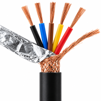 Kabel Kontrol Terlindung RVVP 4x0.75 4x1 4x1.5 300/500V Multi Core Fleksibel Tembaga Berlapis Kawat untuk Instrumen
