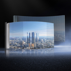 شاشة فيلم LED فائقة الرقة P6 P8 P10 لاصقة ومرنة على الزجاج، شاشة فيديو جدارية، فيلم شفاف، شاشة LED شفافة من المُصنّع - Product Image 1