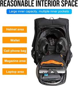 Sac à casque rigide extensible grande capacité, sac à dos de moto pour ordinateur <span class=keywords><strong>portable</strong></span> de 15 pouces - Product Image 4