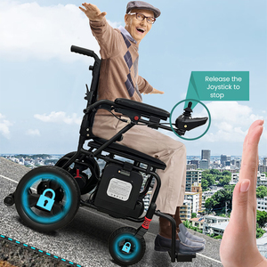 Silla de ruedas con certificado CE, la mejor silla de ruedas eléctrica todoterreno Plegable ligera para pacientes ancianos, compatible con los viajes, 1, 2 uds. - Product Image 5