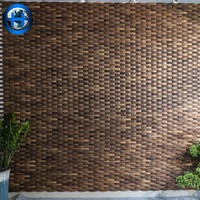 3D Carré Nature Bois Mosaïque Bois Mur Mosaïque Art Décor Conseil Salon Chambre Fond 100% Bois Véritable