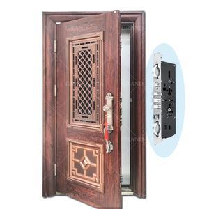 Günstige Externe Stilvolle Stahl-Sicherheitstür <span class=keywords><strong>Mon</strong></span>&son Haupttür-Design - Product Image 4