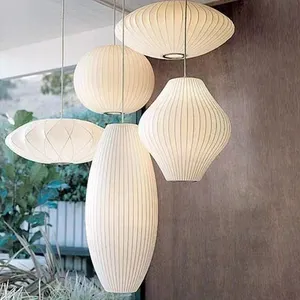 Lampe Suspendue en Tissu pour Maison Blanche, Boule Ronde, Cuisine, Centre Commercial, Moderne Japonais, Simple, Spécial Hôtel