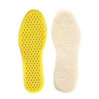 Semelles intérieures confortables et respirantes en laine et PU, personnalisables pour chaussures décontractées, gris/beige