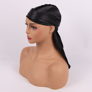 Wholesale High Quality African Solid Color Custom Matching Couple His And Her Bonnets And Durags Headband Suit// - Product Image 3