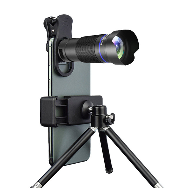 Mobile Phone Camera Lens Kit with Tripod Universal Clip 36X Telephoto Lens for Optical Zoom Smartphone Photography - Compatible