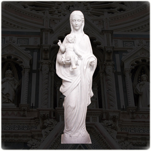 Décoration catholique marbre statue de la vierge marie en ventes - Product Image 4
