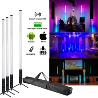 Barre lumineuse LED portable, étanche, sans fil, avec batterie, 360 RGBWA 5 en 1, Pixel, DMX512, pour club, fête, DJ, discothèque, mariage, scène